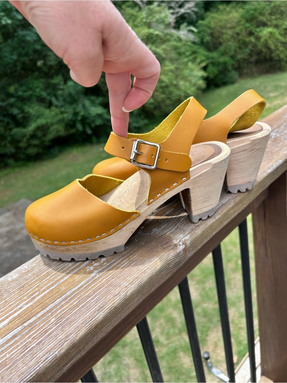 Mia ABBA clog heeled ankle strap shoes size 38